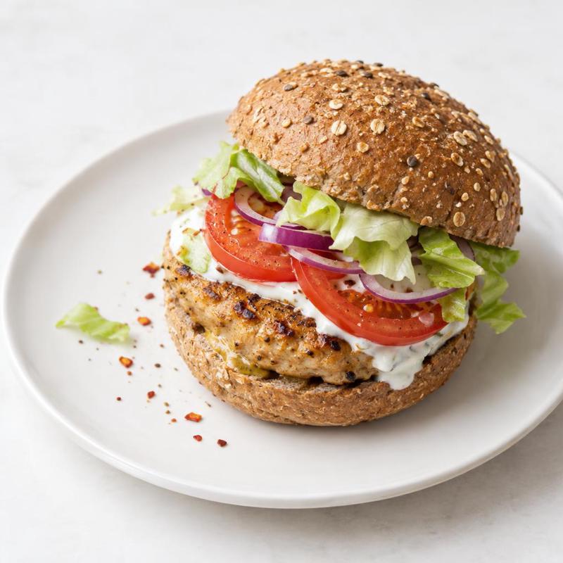 Burger drobiowy z wędzoną papryką