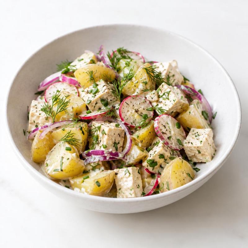 Sałatka z ziemniaków i tofu