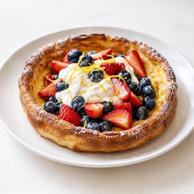 Dutch baby z owocami i skyrem