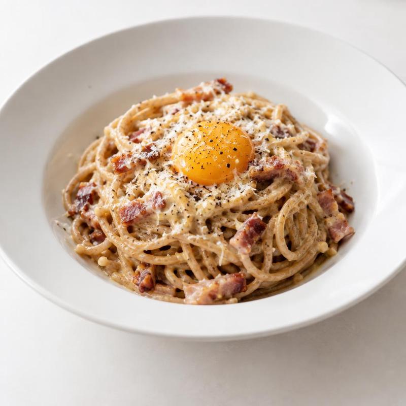 Spaghetti carbonara z chudym boczkiem