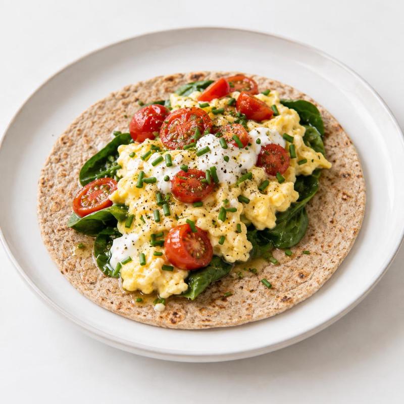 Tortilla z kremową jajecznicą