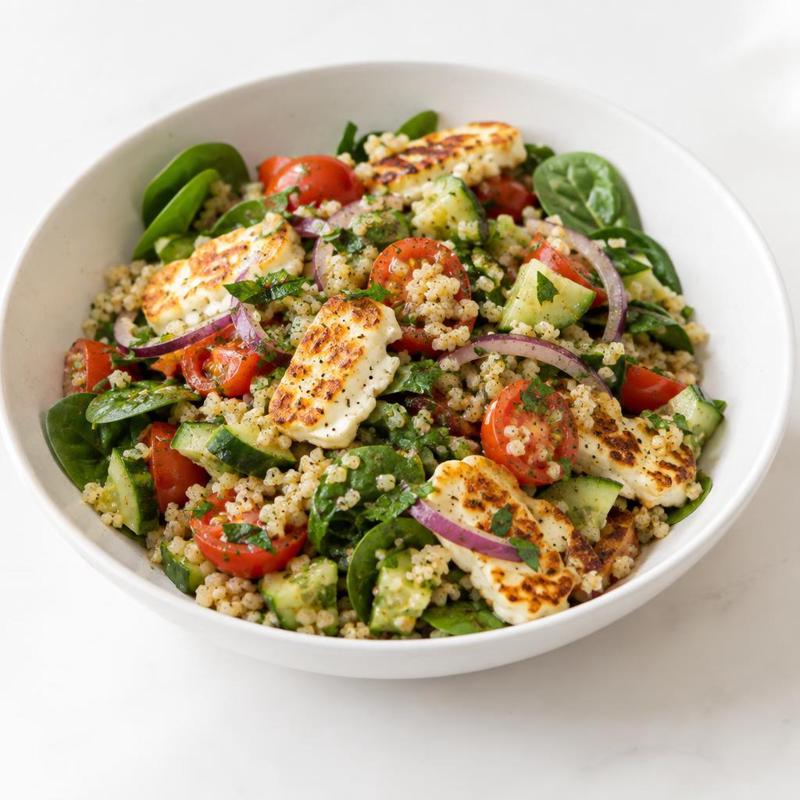 Sałatka bulgur z halloumi