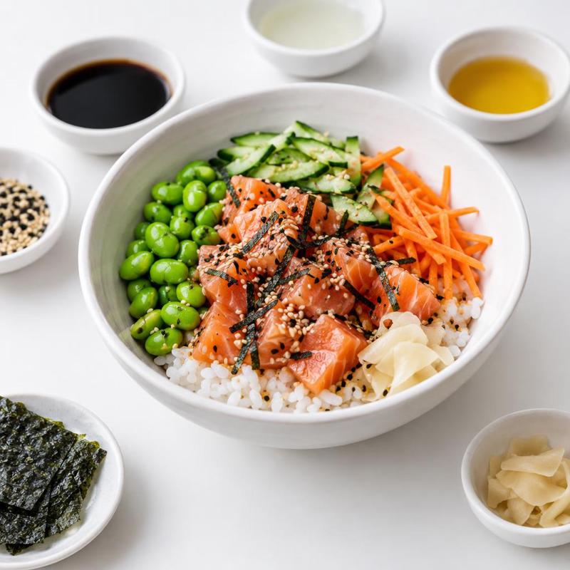 Sushi bowl z łososiem