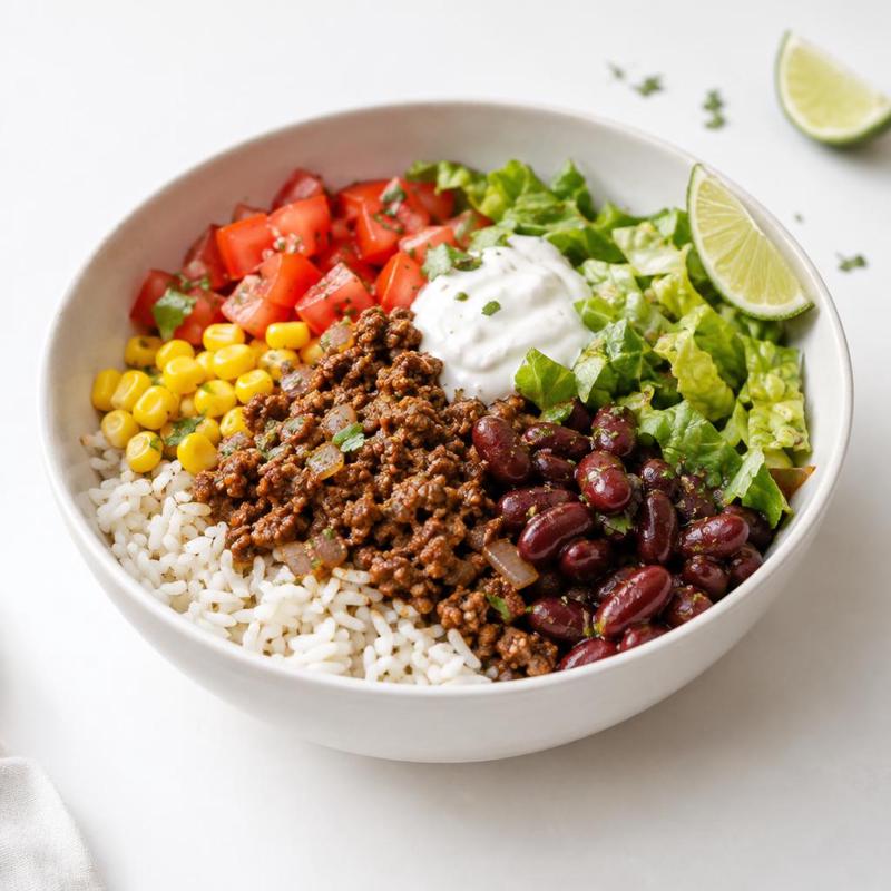 Burrito bowl z mięsem mielonym