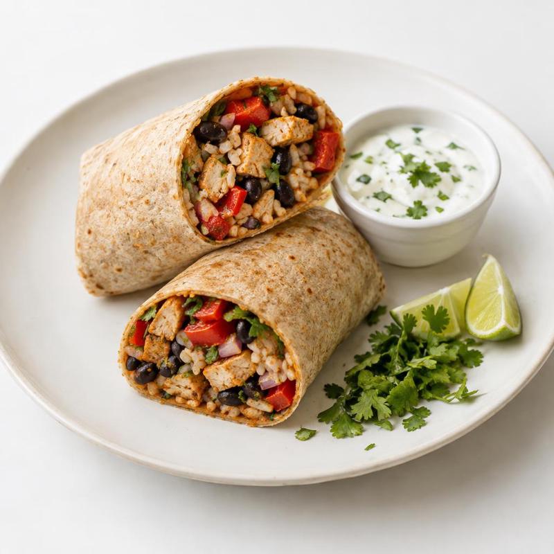 Burrito z kurczakiem i czarną fasolą