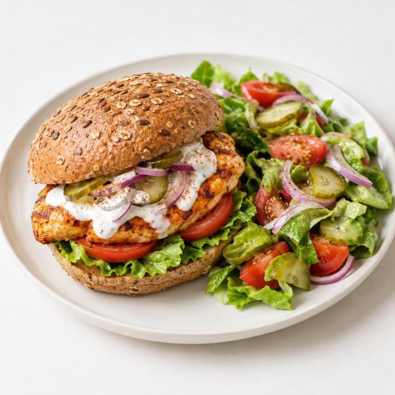 Burger z kurczakiem paprykowo-czosnkowym