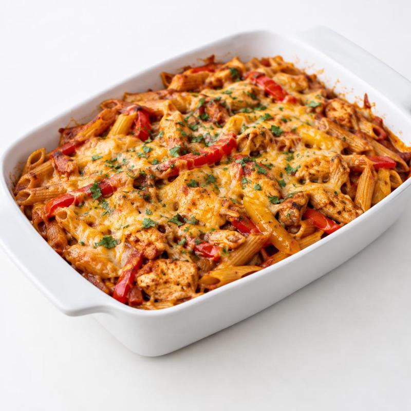 Zapiekanka makaronowa fajita z kurczakiem