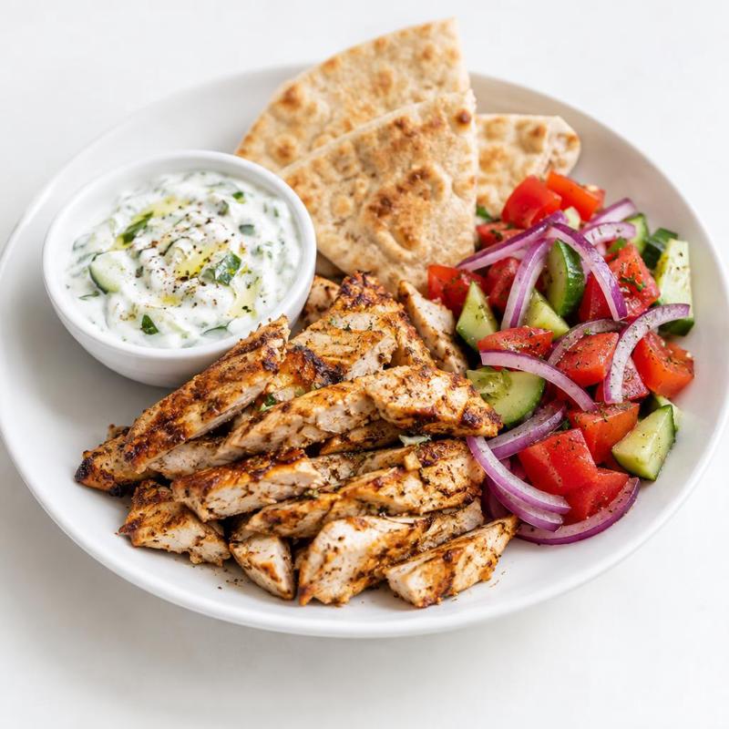Gyros drobiowy z tzatziki i pitą