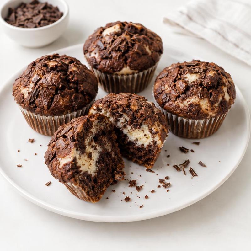 Muffiny brownie z twarogiem
