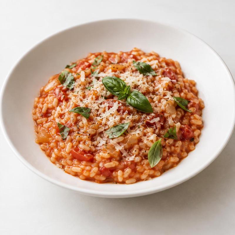 Risotto z pomidorami i bazylią
