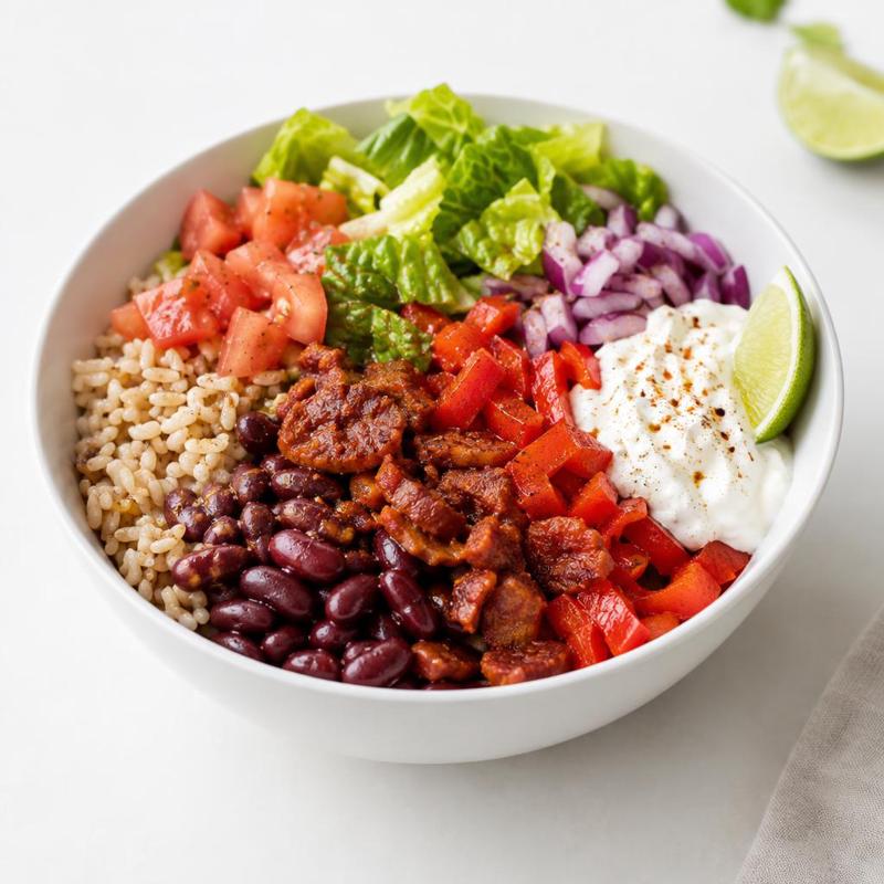 Burrito bowl z chorizo i fasolą