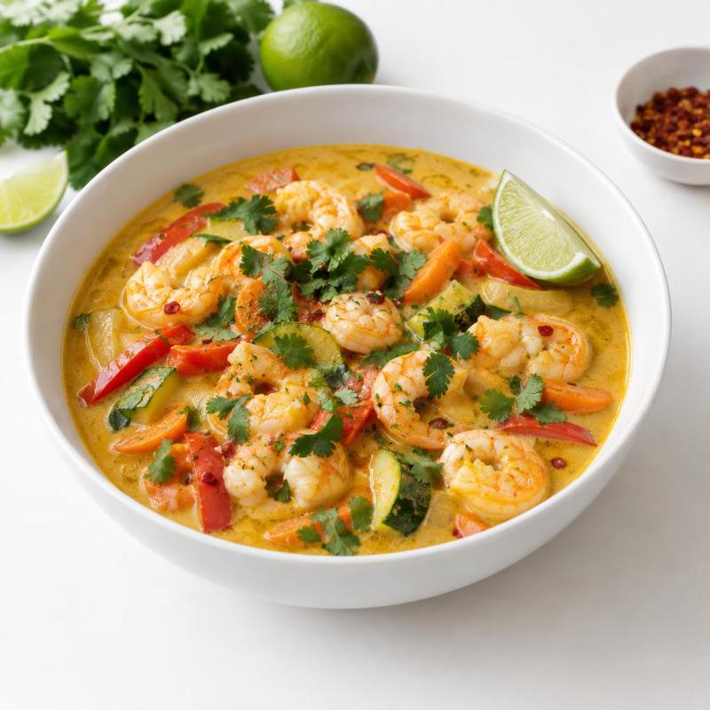 Zupa curry z krewetkami i mleczkiem kokosowym