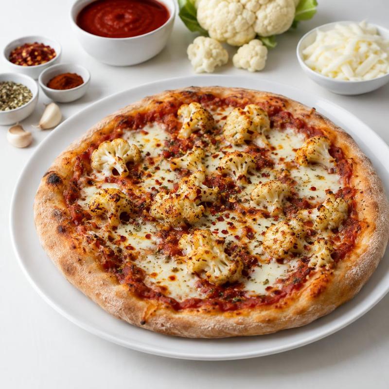Pizza z kalafiorem i wędzoną papryką