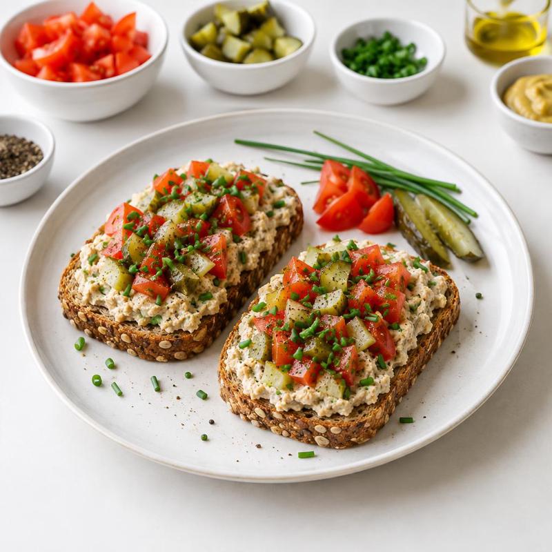 Kanapki z pastą z wędzonego tofu