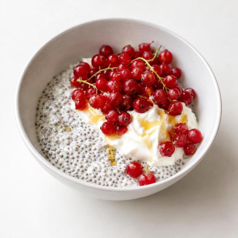 Pudding chia ze skyrem i porzeczkami