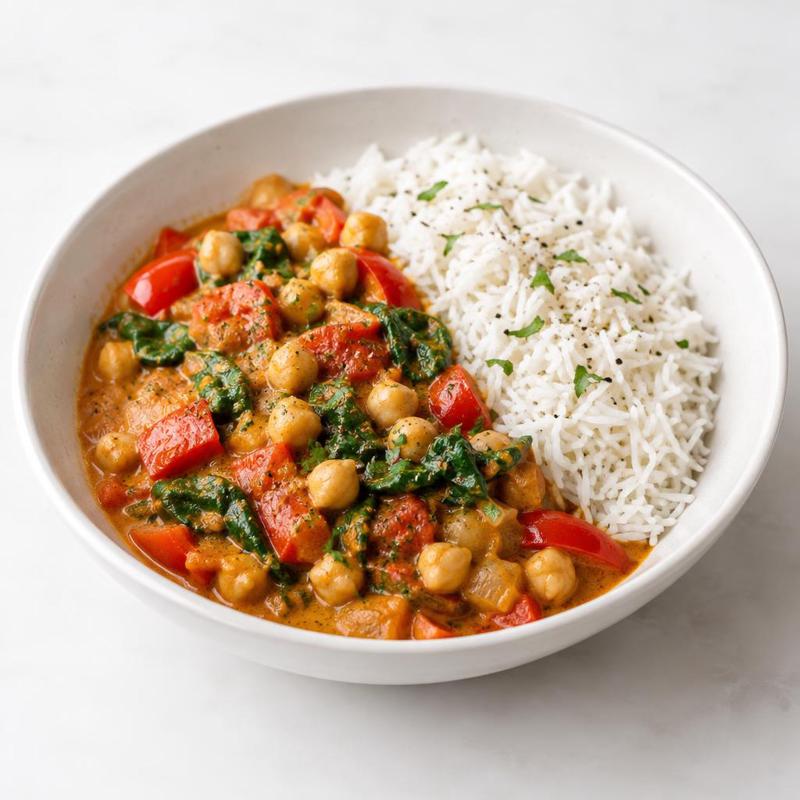 Potrawka curry z ciecierzycą i warzywami