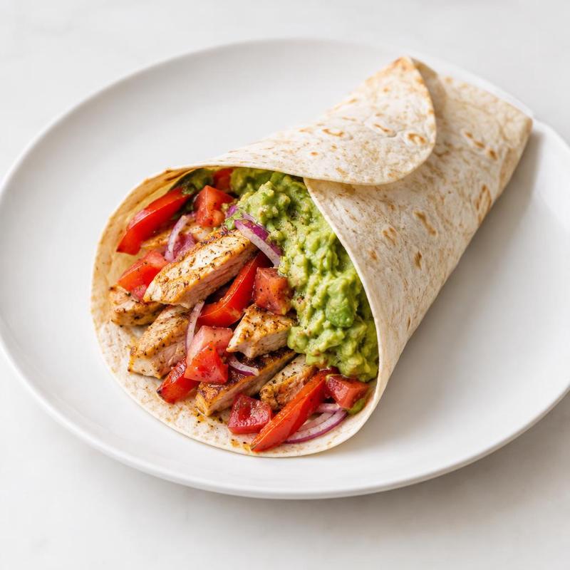 Zawijaniec z kurczakiem z patelni, papryką i guacamole
