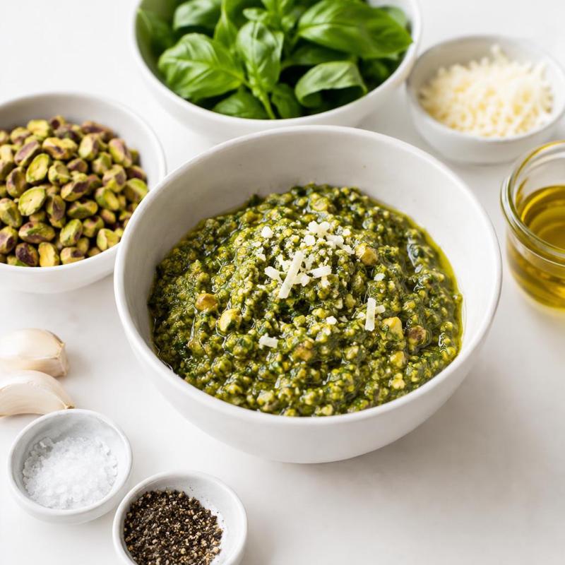 Pesto z pistacji, bazylii i parmezanu
