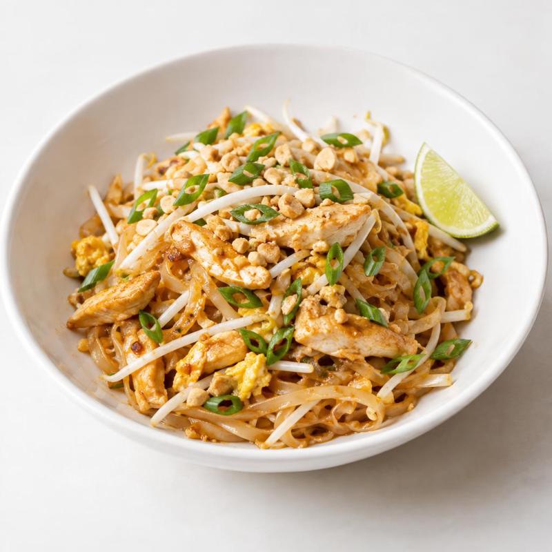 Pad thai z kurczakiem i sosem tamaryndowym