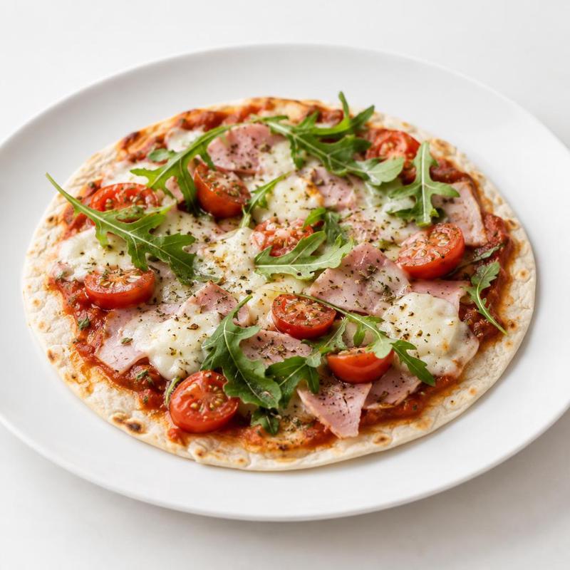 Pizza na tortilli z patelni z mozzarellą