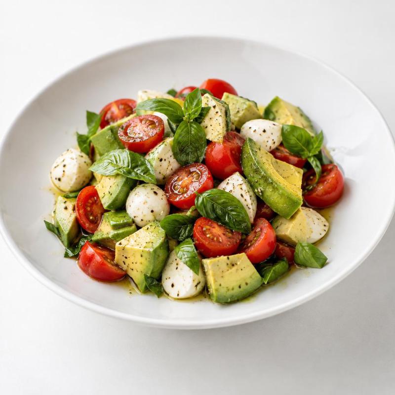 Awokado z caprese w dressingu cytrynowym