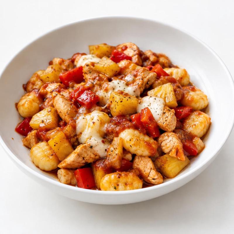 Gnocchi BBQ z kurczakiem, ananasem i mozzarellą
