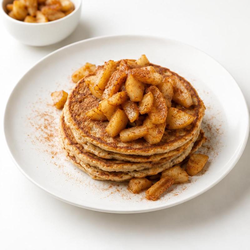 Pancakes żytnie z jabłkiem duszonym w cynamonie