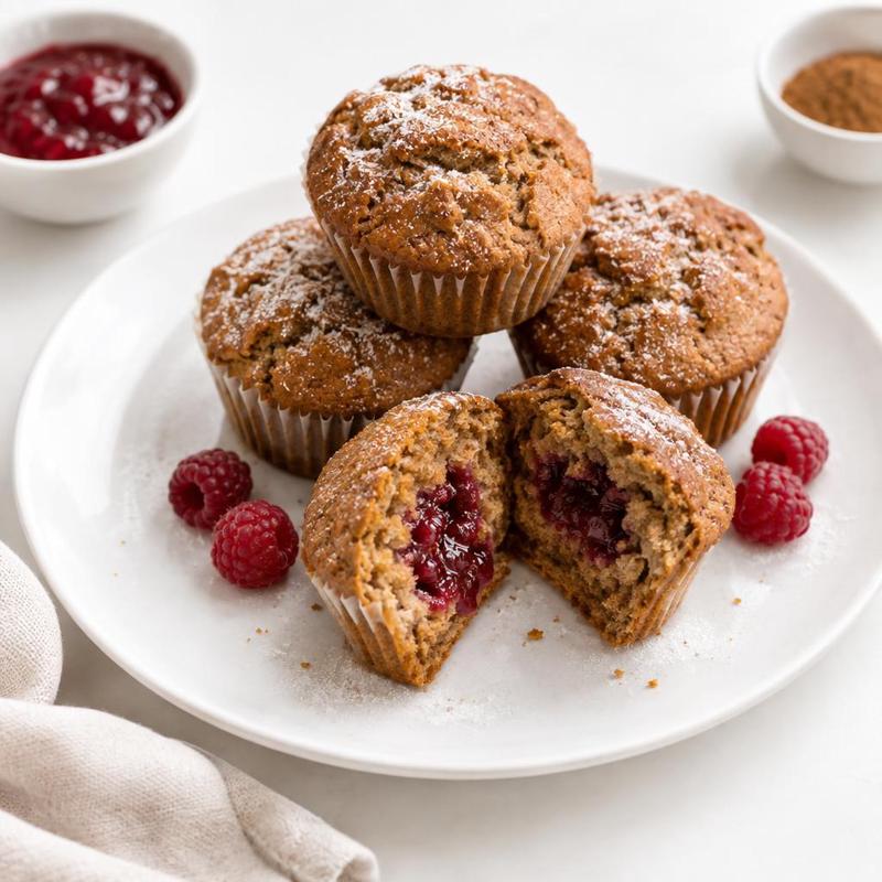 Muffiny korzenne z malinowym środkiem