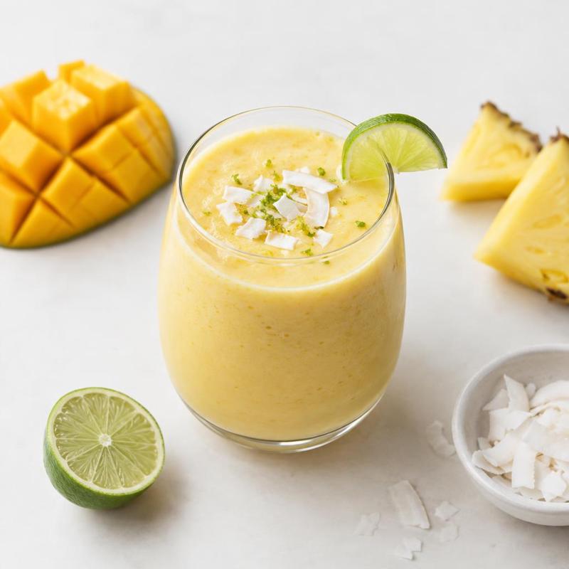 Koktajl z mango i ananasa z kokosem i limonką