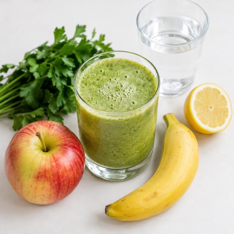 Smoothie pietruszkowe z jabłkiem i bananem