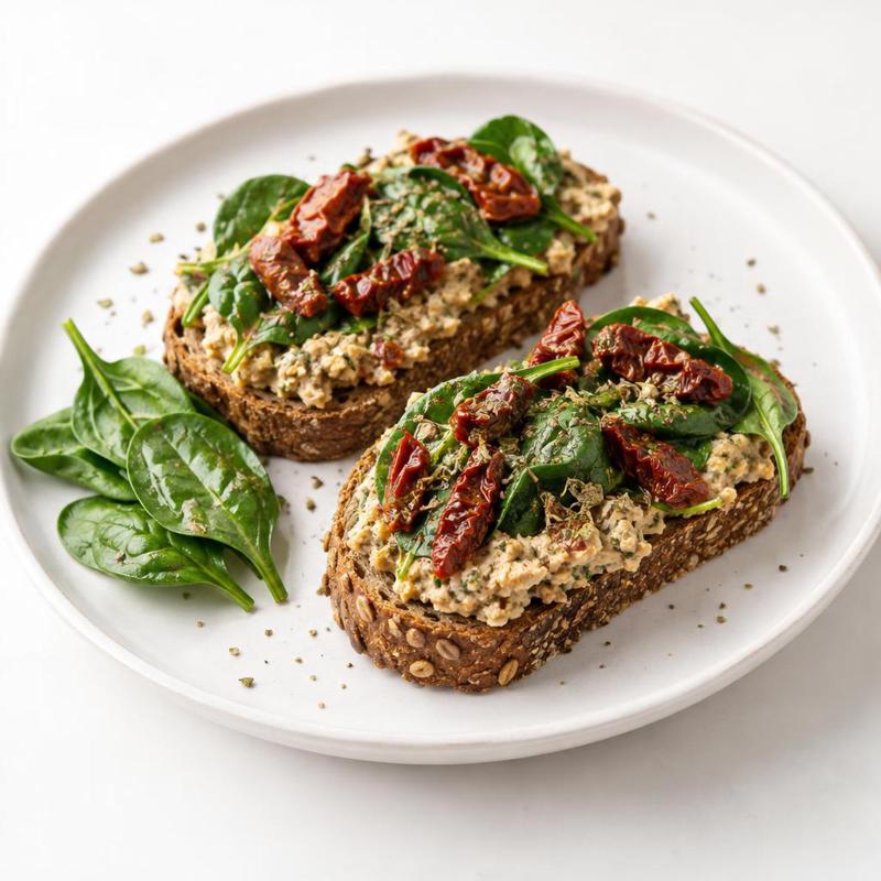 Kanapki z pastą z wędzonego tofu i oregano