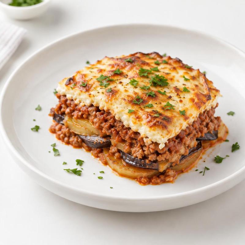 Moussaka z indykiem i beszamelem