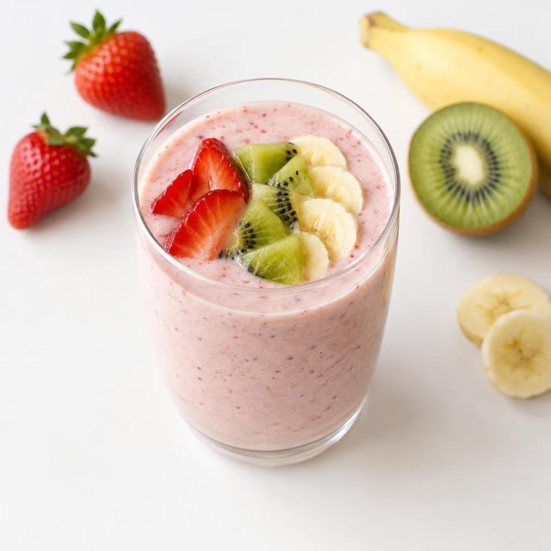 Koktajl truskawkowo-kiwi ze skyrem i bananem