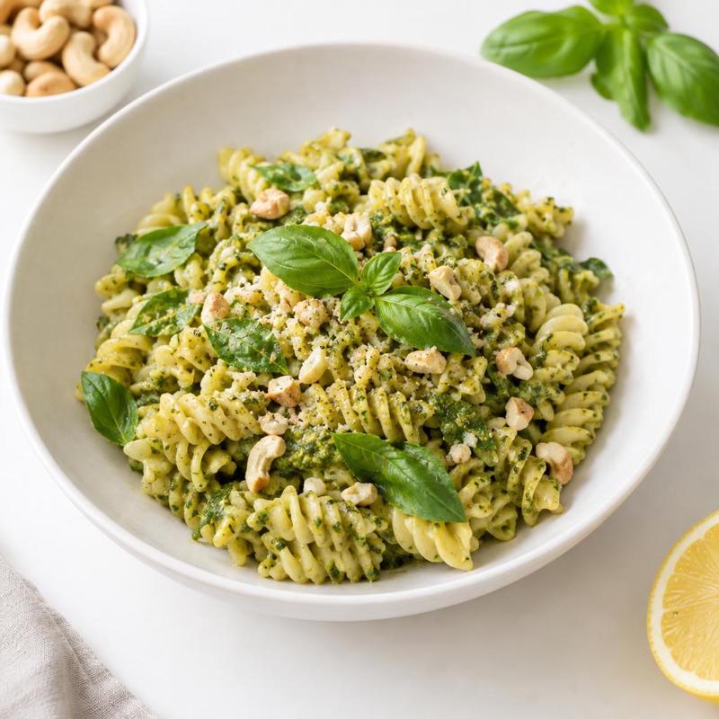 Makaron z pesto bazyliowym i cytryną