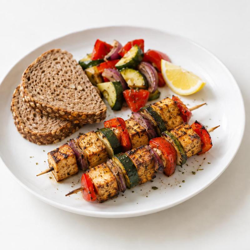 Szaszłyki z tofu w marynacie cytrynowo-ziołowej