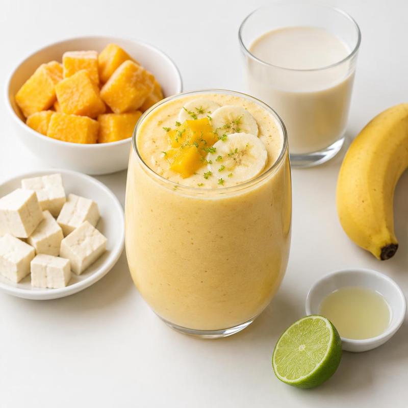 Mrożony shake mango z tofu i bananem