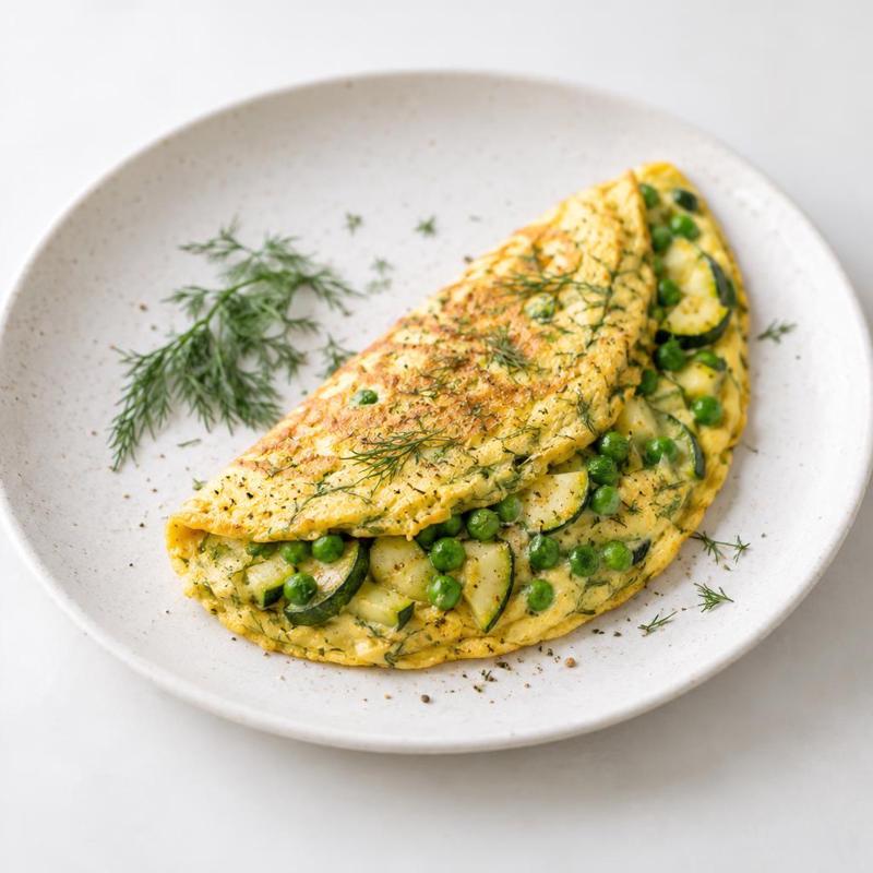 Cukiniowo-groszkowy omlet z koperkiem
