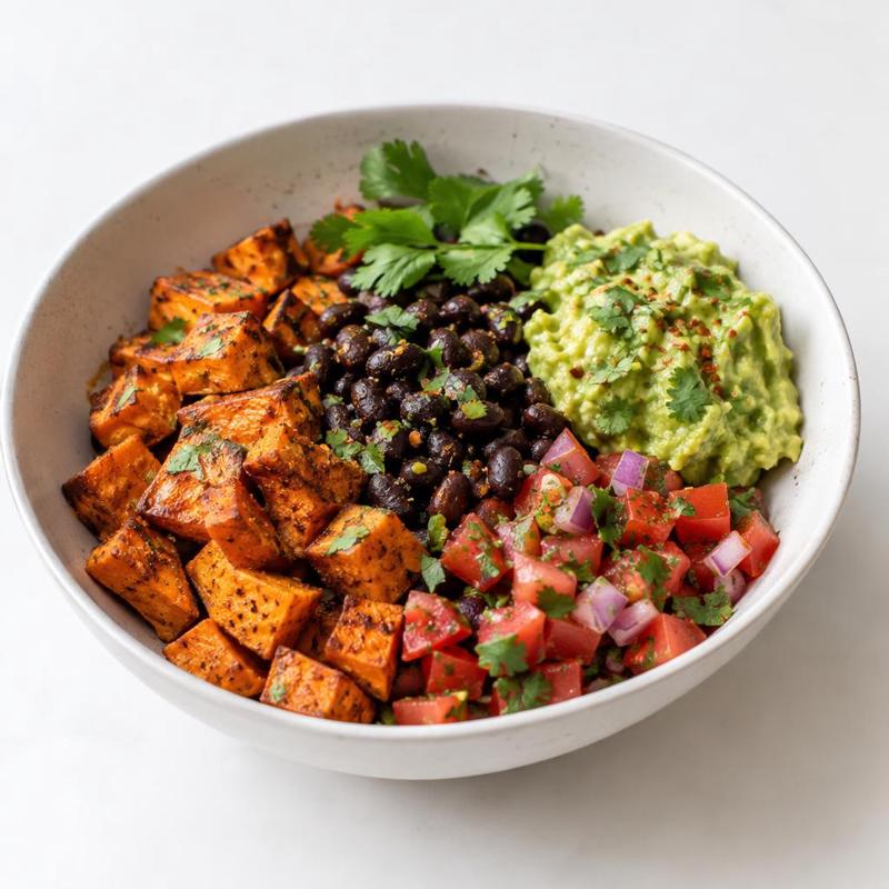 Bataty doprawione chili z limonkowym guacamole