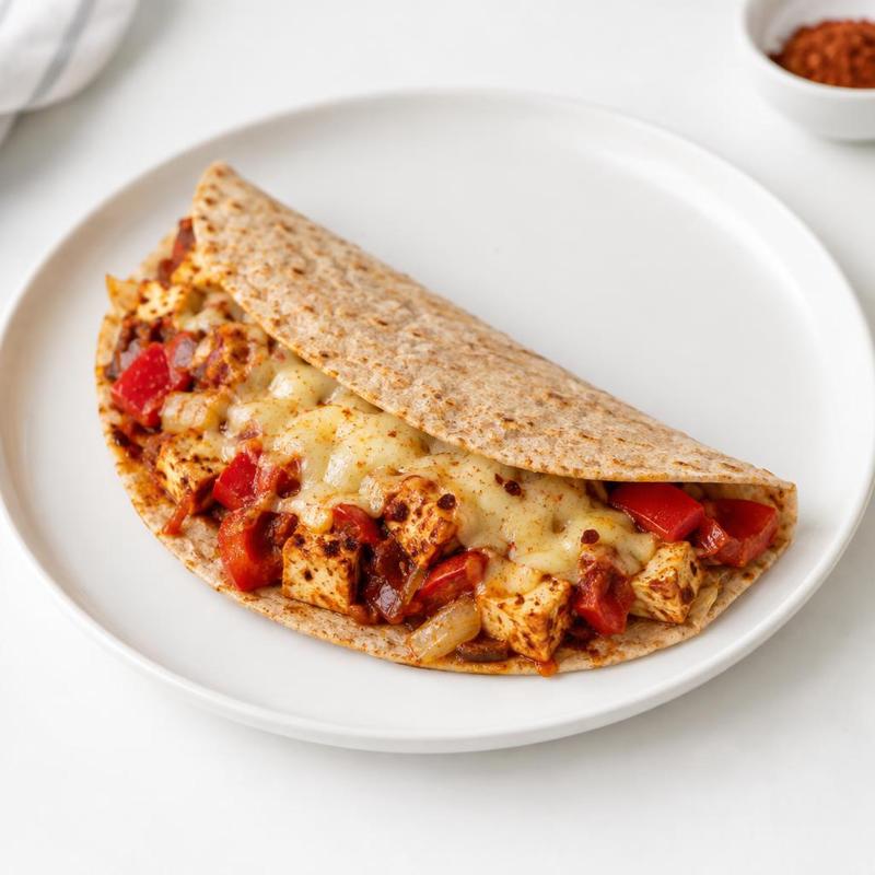 Tortilla z tofu zapiekana z papryką i serem