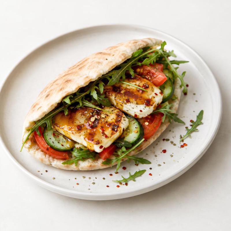 Chlebek z halloumi w glazurze miodowo-chili