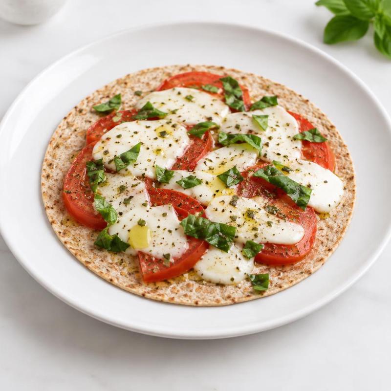 Tortilla pełnoziarnista z pomidorem i mozzarellą