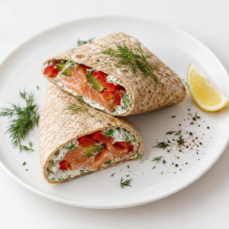 Tortilla z łososiem i koperkowym serkiem