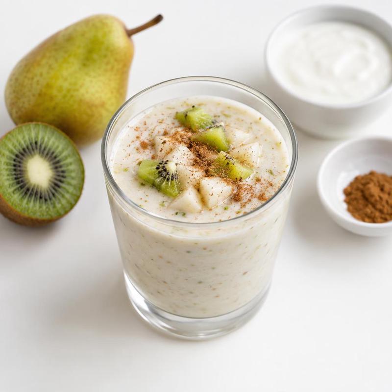Zielone smoothie gruszkowe z kiwi i jogurtem
