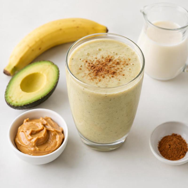 Shake z awokado i bananem na napoju owsianym
