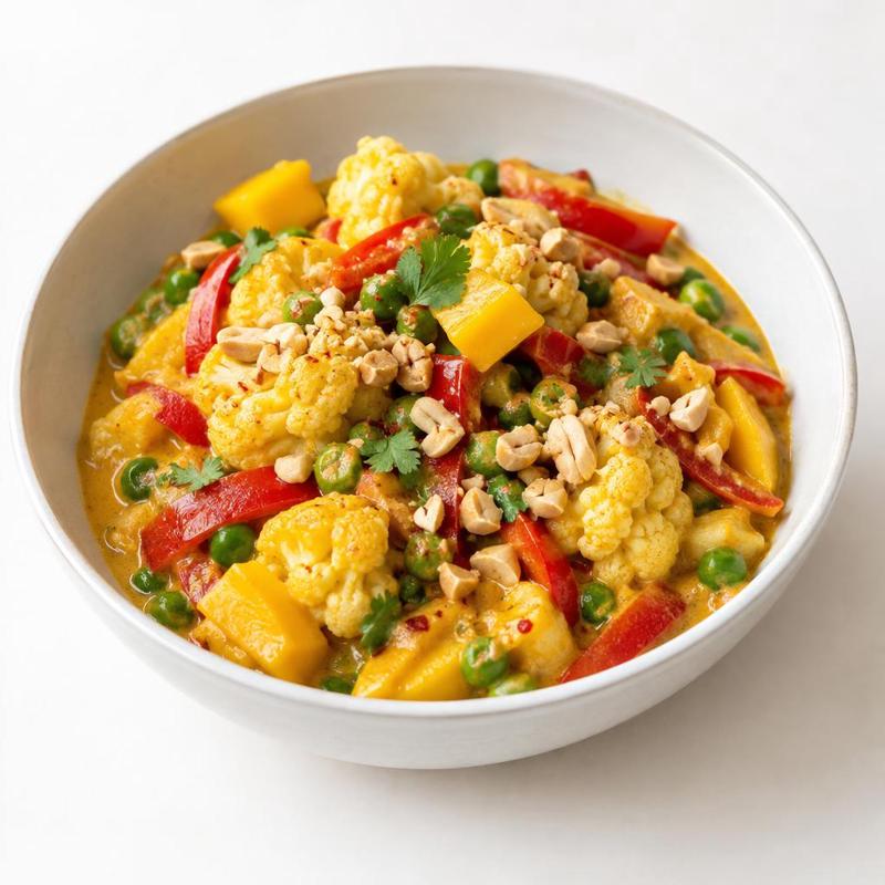 Warzywne curry z mango i sosem arachidowym