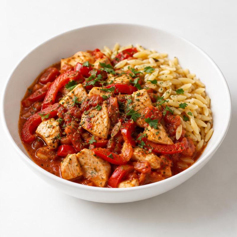 Indycza potrawka w sosie pomidorowym z chili