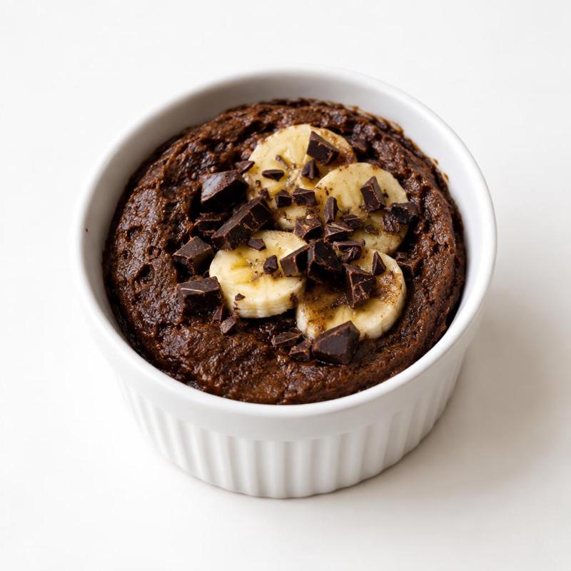 Brownie z mikrofalówki z bananem i gorzką czekoladą
