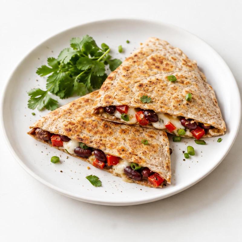 Quesadilla z fasolą, mozzarellą i papryką
