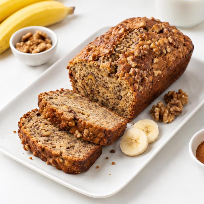 Chlebek bananowy z cynamonem i orzechami włoskimi