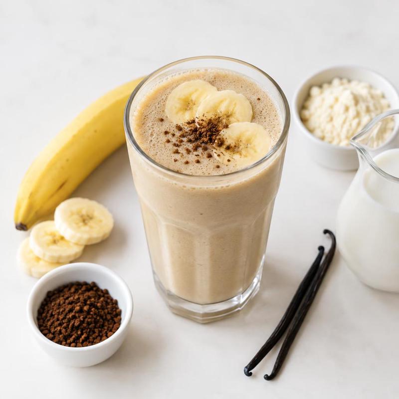 Koktajl kawowy z bananem i wanilią